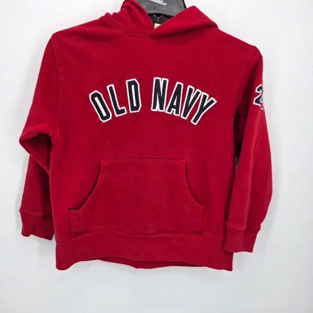 Kids Old Navy Red Hoodie Sweatshirt Size 8 Embroidered Logo‎ Numeral 24 Navy Y2K